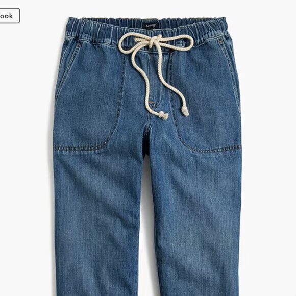 J. Crew Blue Denim Drawstring Pant - Size 26 - Picture 2 of 5